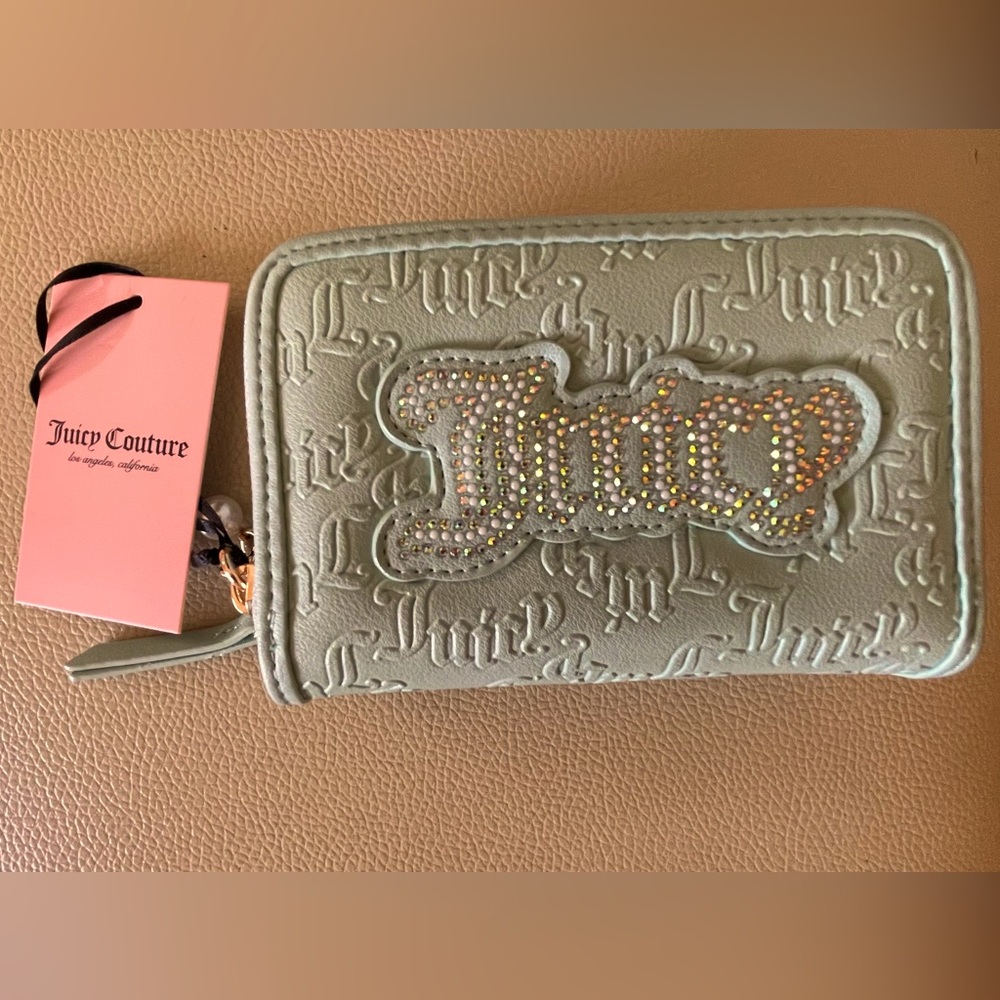 Juicy Couture Embossed Wallet with Rhinestones